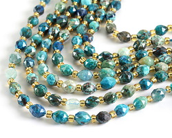 Chrysocolla Microfaceted Rice 6x4mm