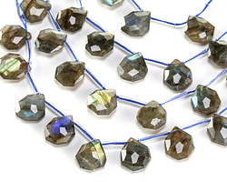Labradorite (A) Microfaceted Diamond Pear Teardrop 13x14-15mm