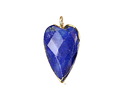 Lapis Faceted Heart Pendant w/ Gold Finish 13x20mm