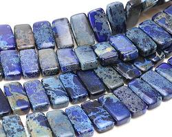 Cobalt Impression Jasper 2-Hole Rectangle 10x20mm