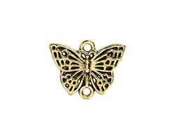 Antique Gold Finish Filigree Butterfly Focal Link 15x19mm