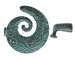 Mykonos Copper (plated) Patina Large Detailed Spiral Clasp 40mm