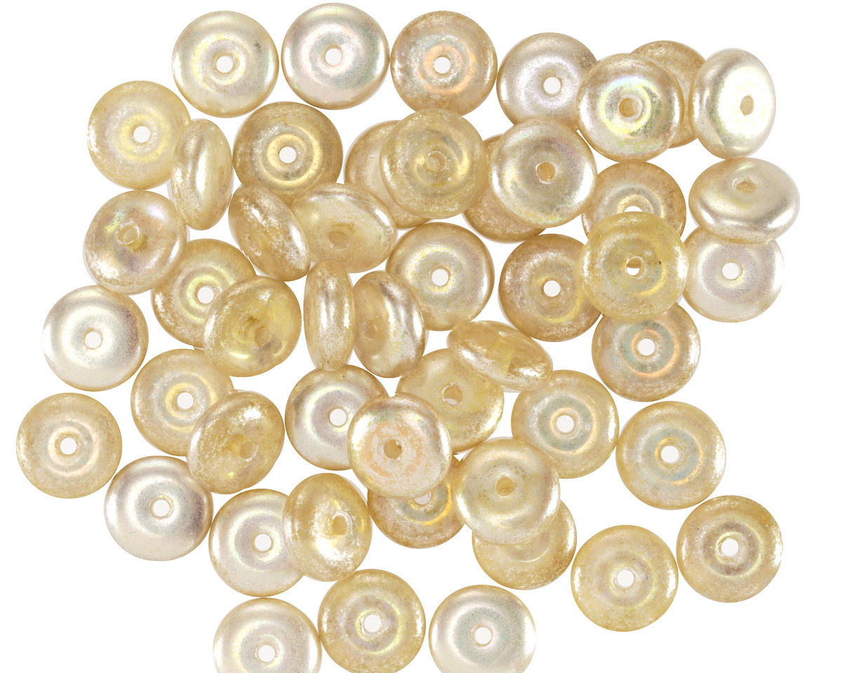 Czech Glass Jonquil AB w/ Silver Finish Spacer 2x6mm