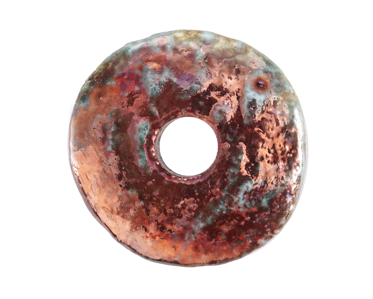 Mykonos Ceramic Iridescent Copper Patina Spacer Disc 30mm