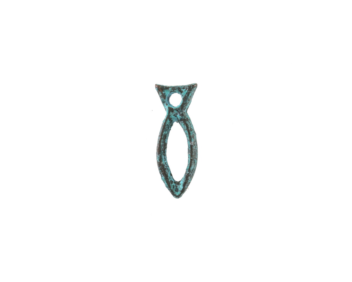 Mykonos Copper (plated) Patina Openwork Fish Focal 6x15mm
