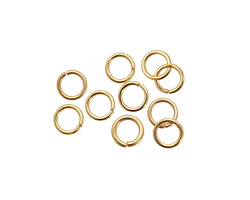 Satin Hamilton Gold (plated) Round Jump Ring 6mm, 21 gauge