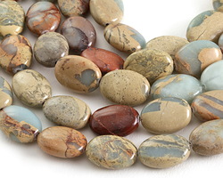 Impression Jasper Flat Oval 14x10mm