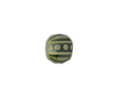 Golem Studio Bottle Green Circles & Notches Ceramic Round Bead 12-13x13mm