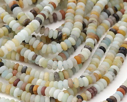 Black Gold Amazonite (matte) Rondelle 2x4mm