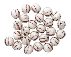 Czech Glass Antique Vanilla Melon Round 6mm