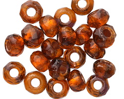 Czech Glass Spice w/ Copper Lining Large Hole Fire Polished Rondelle 6x9mm