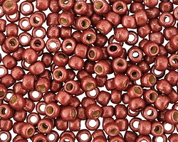 TOHO PermaFinish Galvanized Frosted Matte Burgundy Round 6/0 Seed Bead