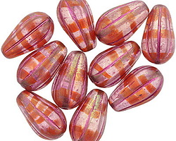 Czech Glass Berry Sangria Melon Teardrop 15x8mm