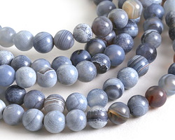Storm Line Agate (light) Round 6mm