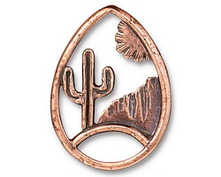 TierraCast Antique Copper (plated) Desert Landscape Link 25x33mm