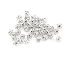 Silver (plated) Lattice Filigree Round 4mm