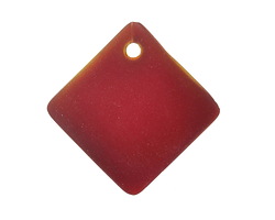 Black Cherry Beach-Style Glass Curved Diamond Square Pendant 22mm