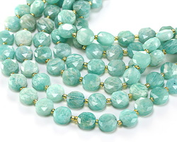 Brazil Amazonite (A) Faceted Star Coin 8mm
