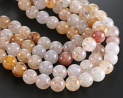 Biotite Mica In Tourmalinated Quartz Round 10mm