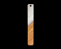 Walnut Wood & Alabaster Pearlescent Resin Stick Focal 8x52mm
