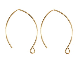 Vintaj Brass Marquise Ear Wire 35x22mm