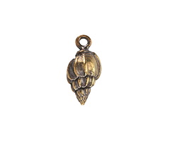 Mykonos Antique Brass (plated) Wentletrap Shell Focal 10x22mm