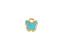 24K Gold (plated) Turquoise Enamel Butterfly Focal 9x9.5mm