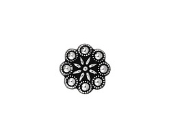 TierraCast Antique Silver (plated) Czech Rosette Button 11mm