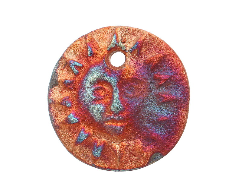 Xaz Raku Rust Sun Face 38-40mm