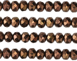 Czech Glass Bronze Fire Polished Rondelle 5x7mm