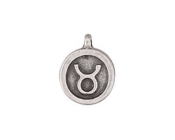 Mykonos Antique Silver (plated) Taurus Pendant 15x19mm