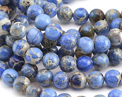 Denim Blue Impression Jasper Round 10mm