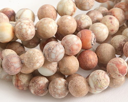 White Impression Jasper (matte) Round 8mm