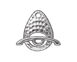 TierraCast White Bronze (plated) Hammered Toggle Clasp 22x16mm, 24mm Bar