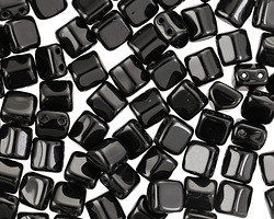 CzechMates Glass Jet 2-Hole Roof Bead 6mm