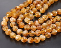 Citrine (A) Microfaceted Round 8mm Beads
