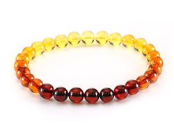 Amber Ombré Round 6.5-7mm Stretch Bracelet