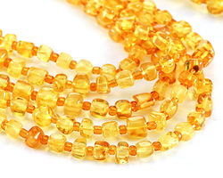 Amber (A) Irregular Cube 5-6mm