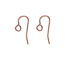 Antique Copper (plated) Earwire w/ Loop 20x8mm