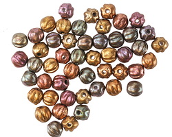 Czech Glass Autumn Metallics Melon Round 3mm