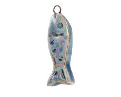 Gaea Ceramic Peacock w/ AB Luster Fish Focal 10-11x29-30mm