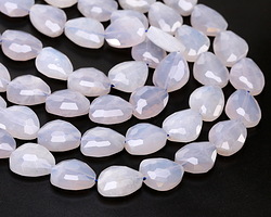 Blue Rose Quartz Faceted Puff Pear 13x16mm