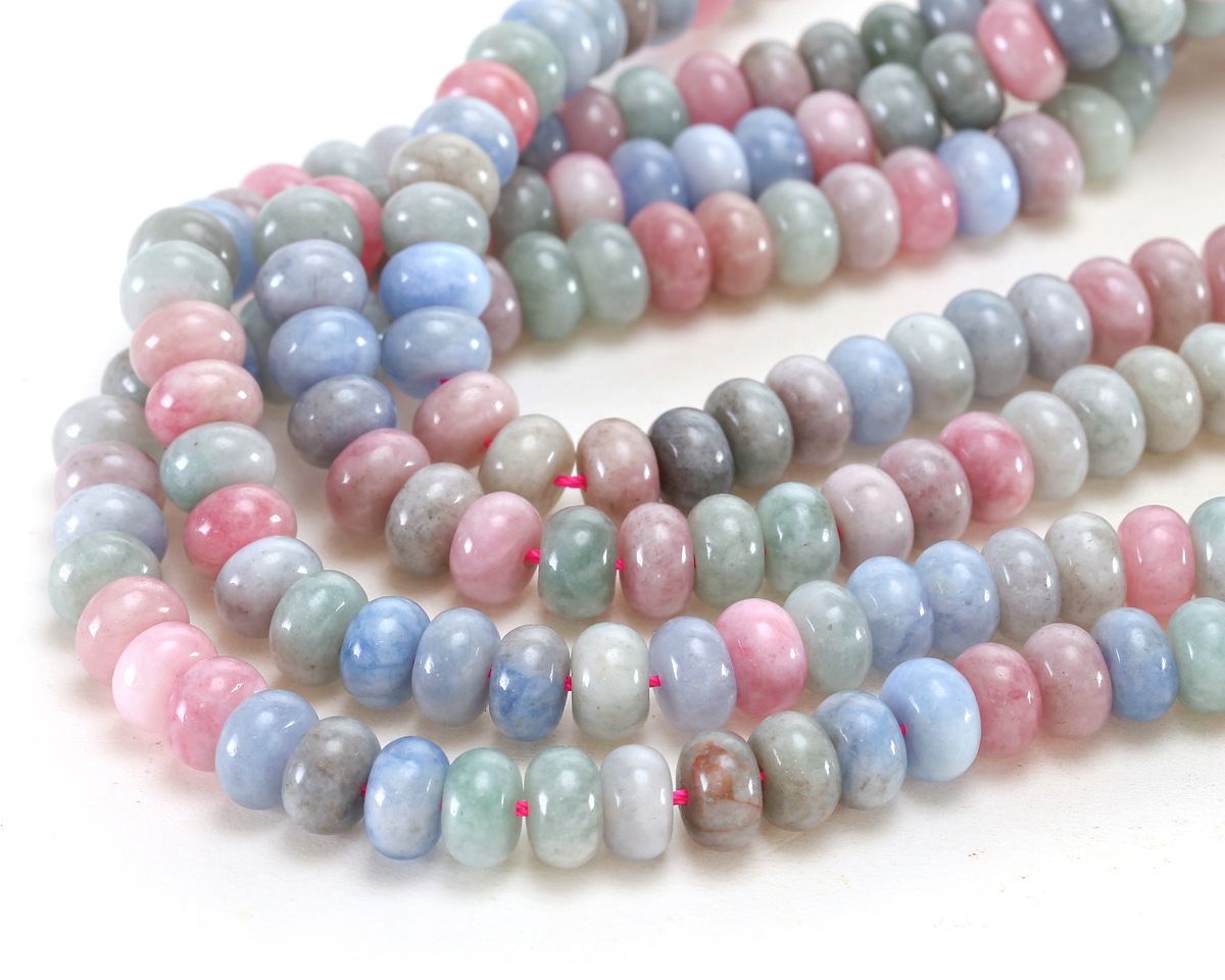 Delphinium Mix Agate Rondelle 5x8mm