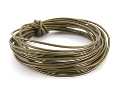 Metallic Mehndi Round Leather Cord 1.5mm, 16 feet