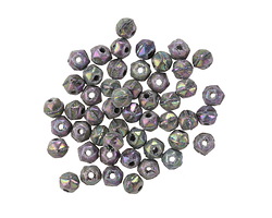 Czech Glass Matte Iris Purple English Cut Bead 4mm