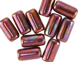 Czech Glass Bronzed Gladiola Luster Large Hole Tube 14x7mm