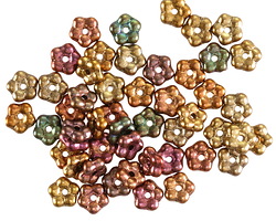 Czech Glass Autumn Metallic Bali Style Daisy Spacer 2x5mm