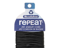 Beadalon Black RePEaT Braided Cord 1mm, 5 meters