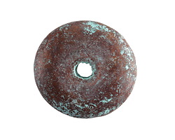 Mykonos Metalized Ceramic Copper Patina Donut 27mm