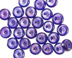 Czech Glass Sapphire w/ Iris Luster Heishi 4x8mm